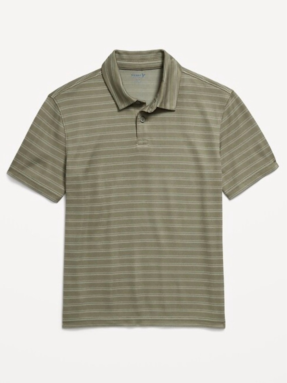 Boys Performance Polo- Olive Green Striped